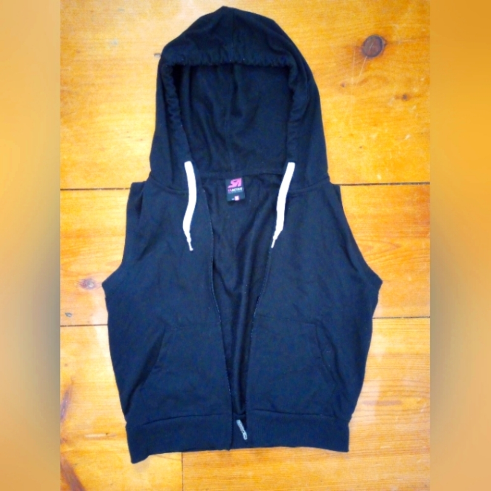 Sp active zip up sleeveless hoodie